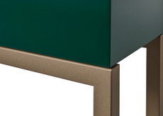 Finition pied acier thermolaqué beige doré grainé- Console design Mobilier Les Pieds Sur La Table