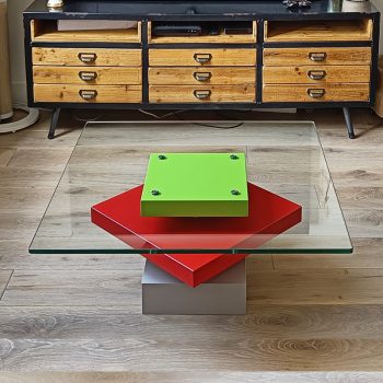 Table basse en verre sur mesure design, couleurs sur mesure. Fabrication et création française par Les Pieds Sur La Table